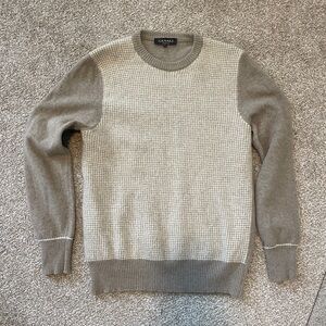 Canali 100% Merino Wool Two-Tone Gray Crewneck Sweater